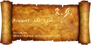 Koppel Júlia névjegykártya